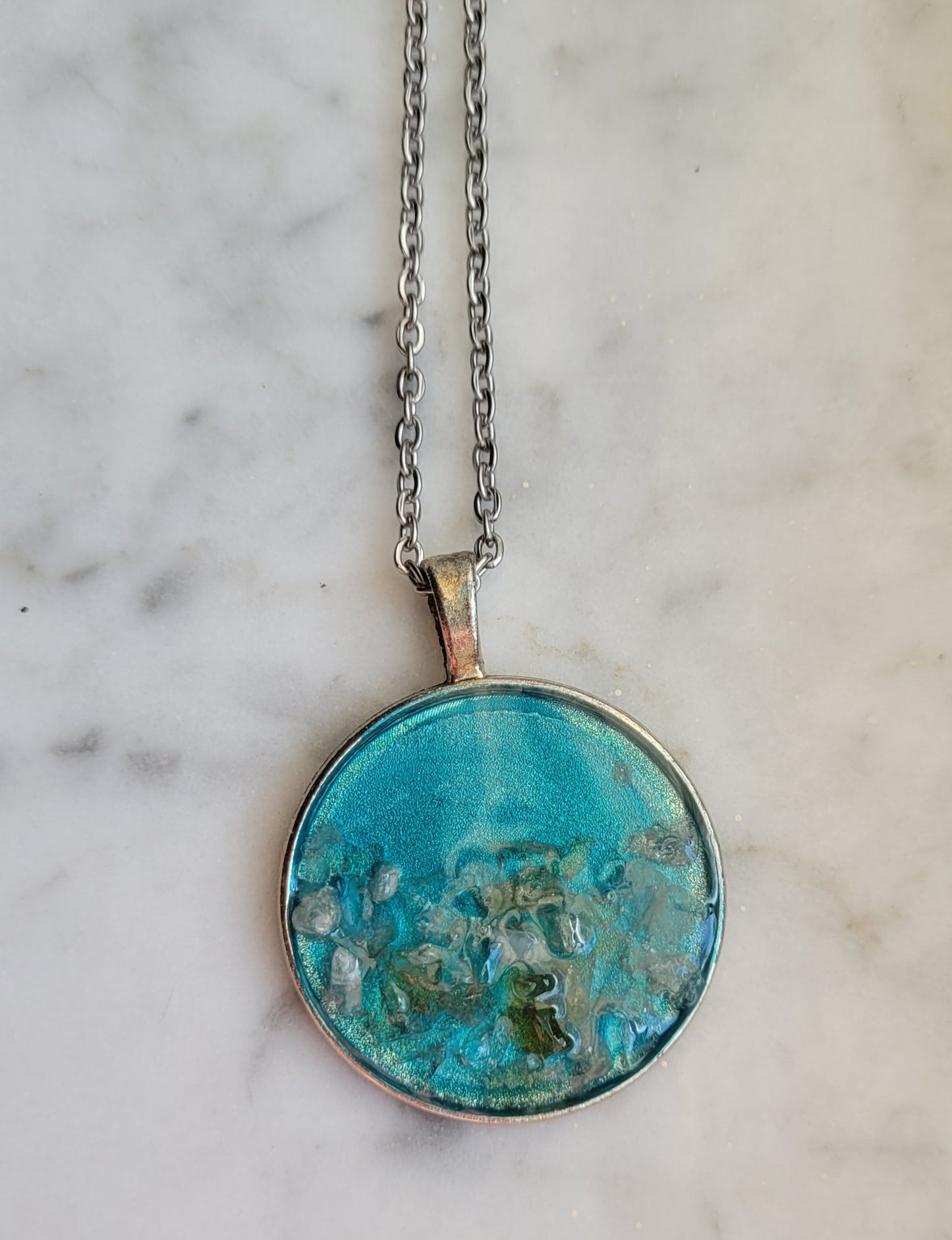 Turquoise Sky, Crystal Beach Handcrafted Amulet by Doe Zantamata