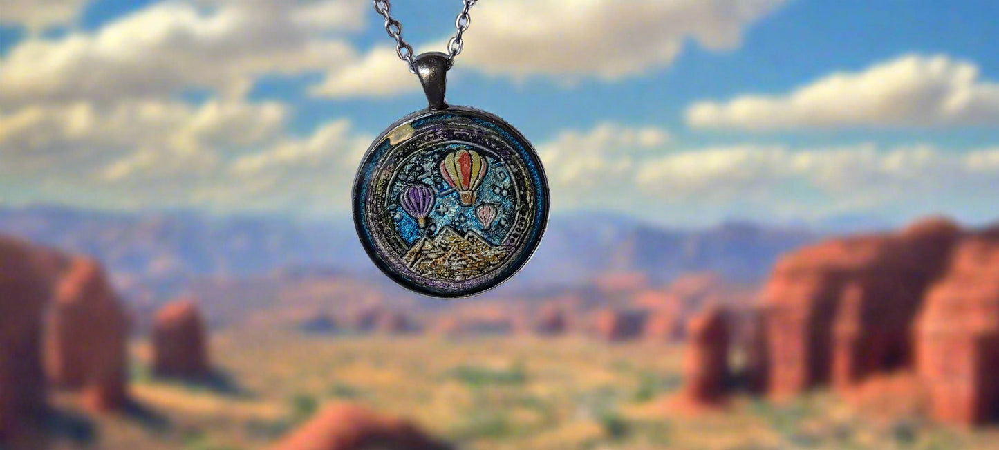 Rise Above It Hot Air Balloons Handcrafted Amulet by Doe Zantamata
