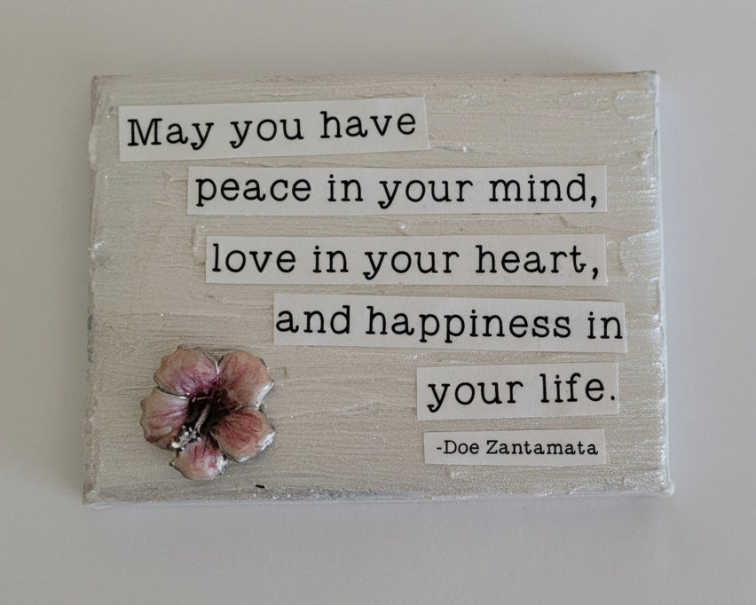 A wish - Original Mixed Media mini canvas Painting by Doe Zantamata