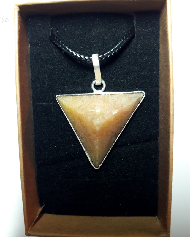 Peach Quartz Pyramid Pendant