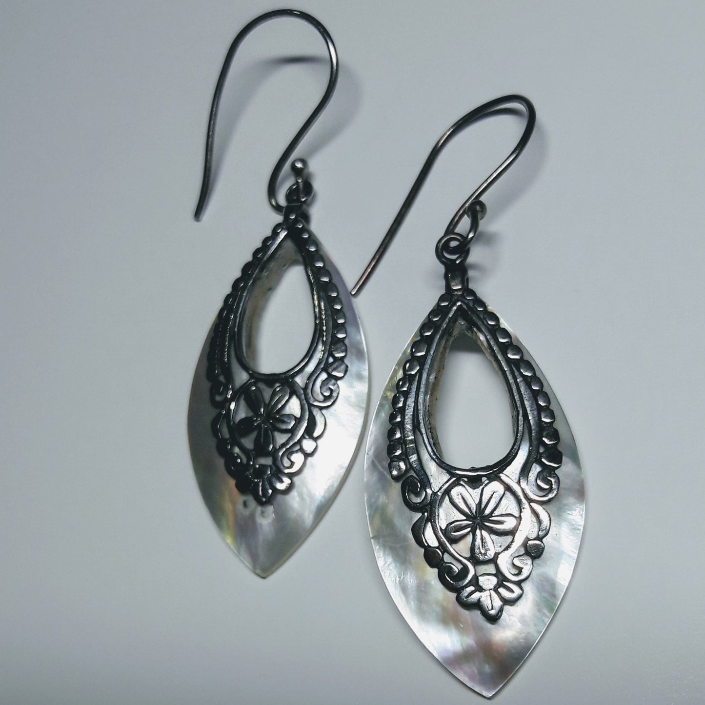 Mother of Pearl and Sterling Silver Earrings