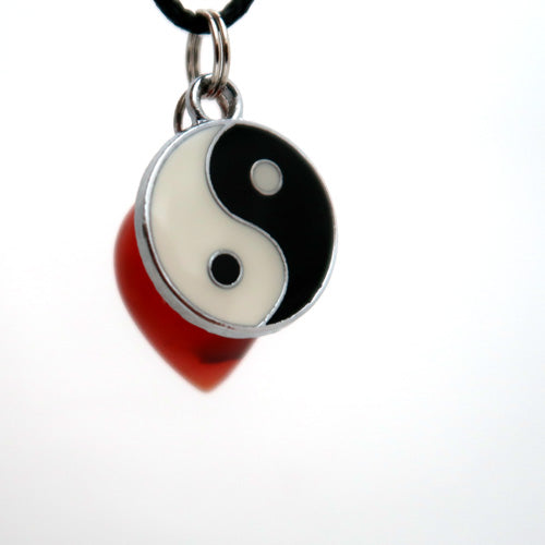 Yin Yang Carnelian Balance and Flow Pendulum Necklace Set