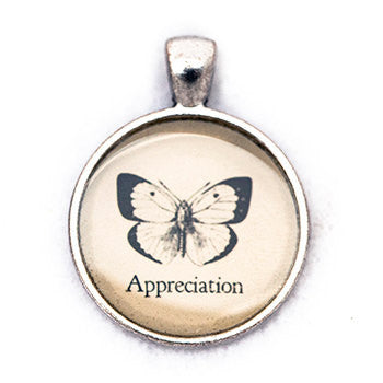 Appreciation Pendant and Necklace - Silver Tone - Happiness in Your Life
