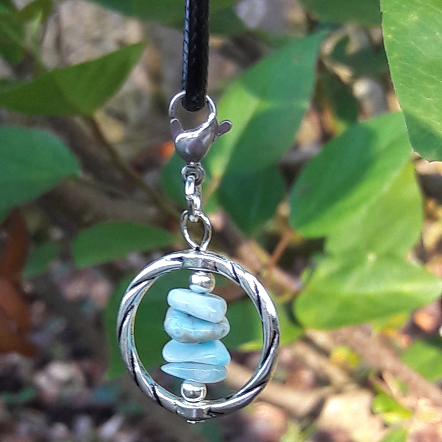 Larimar Cairn Natural Stones Truthful Communication Pendant