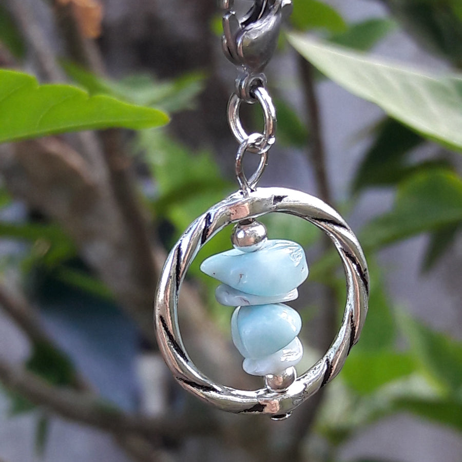 Larimar Cairn Natural Stones Truthful Communication Pendant