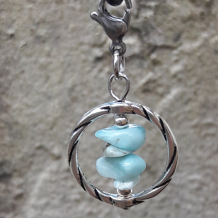 Larimar Cairn Natural Stones Truthful Communication Pendant