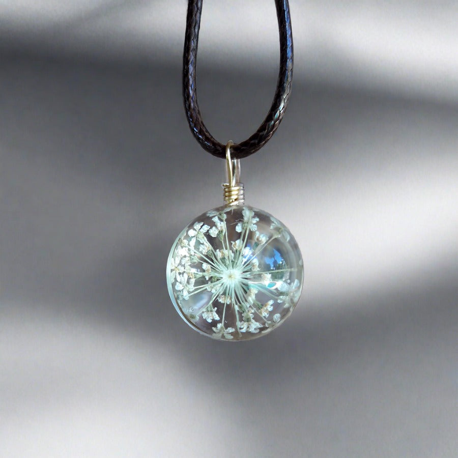 Sanctuary Pendant and Necklace - Queen Anne's Lace