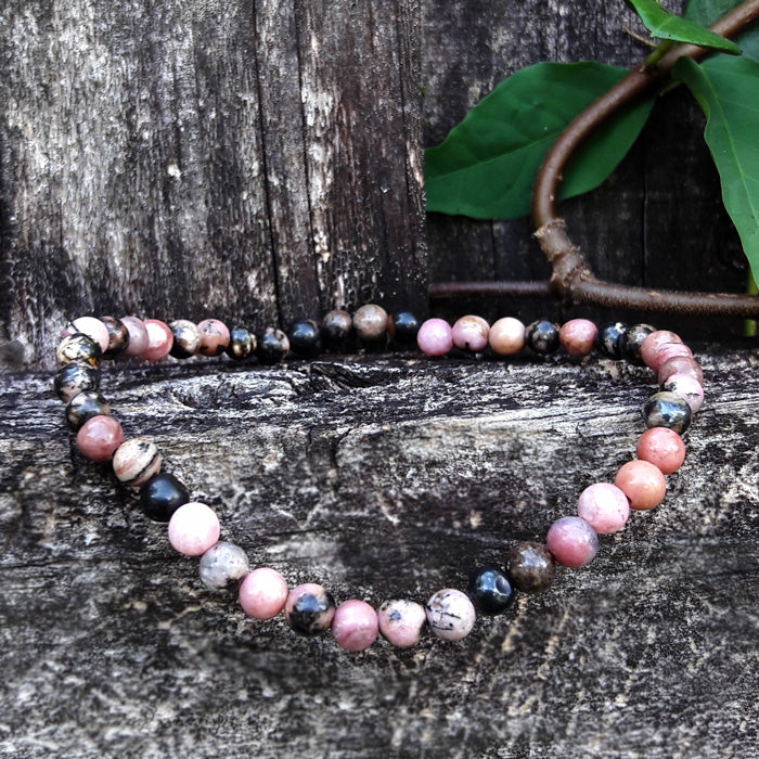 Rhodonite Natural Mini Stones  Forgiveness Bracelet