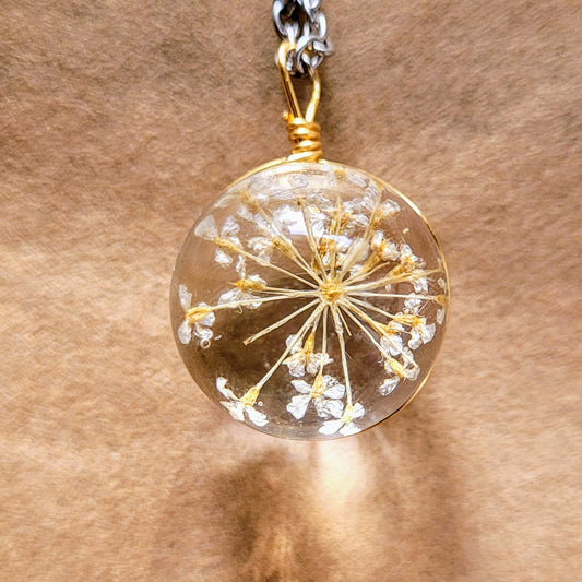 Sanctuary Pendant and Necklace - Queen Anne's Lace