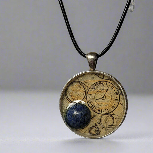 Clocks - Lapis lazuli Handcrafted Amulet by Doe Zantamata