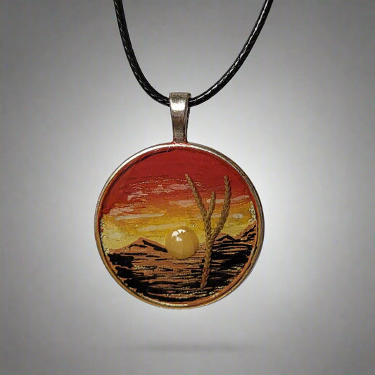 Arizona Sky - Yellow Quartz Handcrafted Amulet by Doe Zantamata