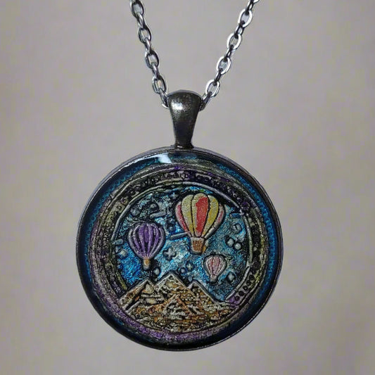 Rise Above It Hot Air Balloons Handcrafted Amulet by Doe Zantamata