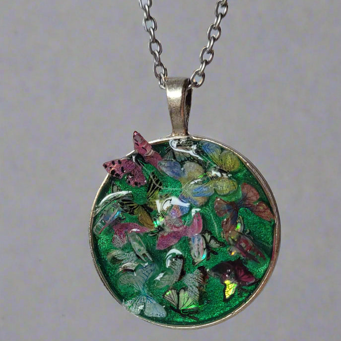 Butterfly Garden Handcrafted Amulet by Doe Zantamata
