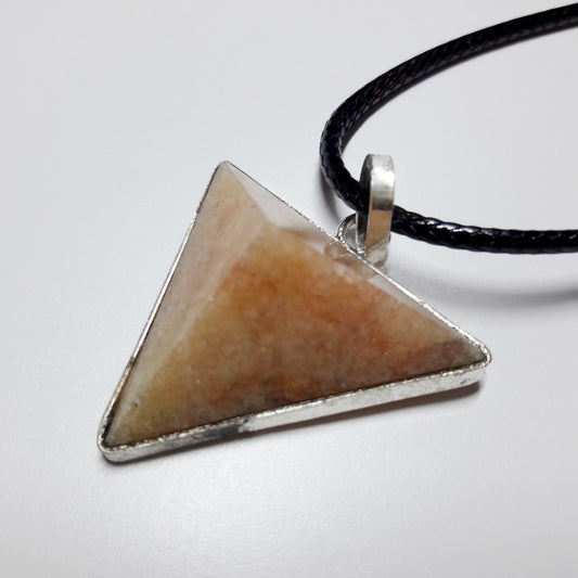 Peach Quartz Pyramid Pendant