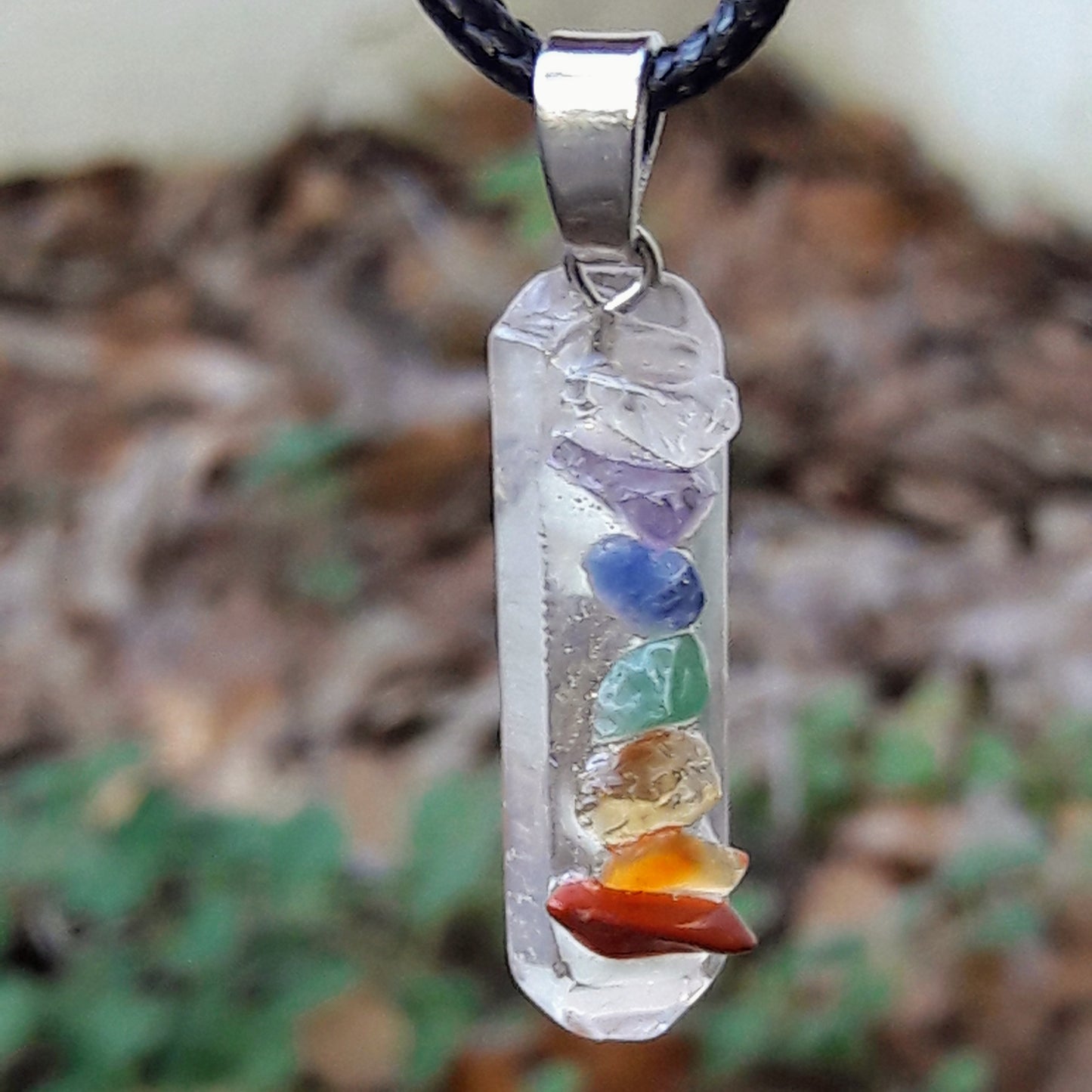 Chakra Fused Natural Crystal Pendant