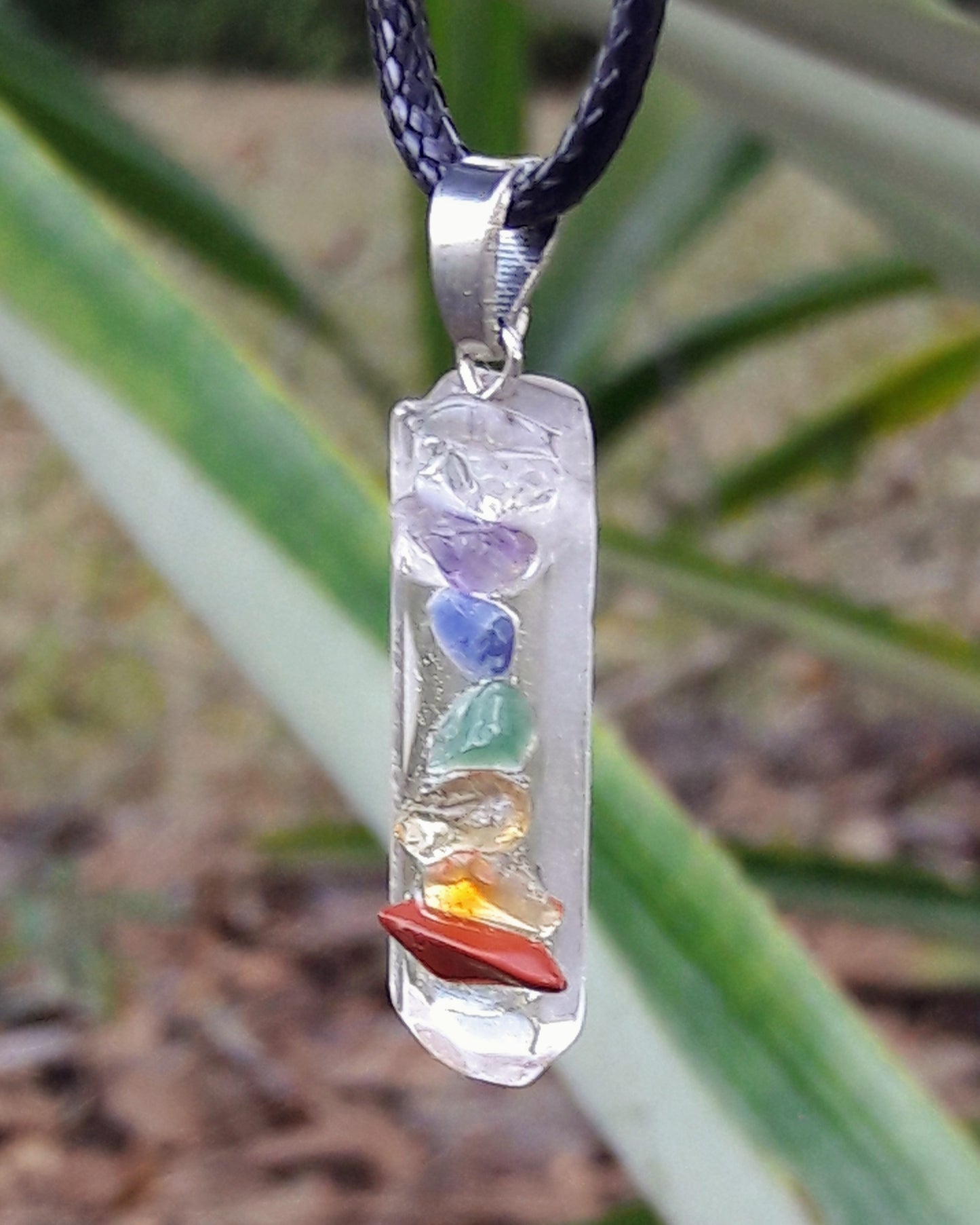 Chakra Fused Natural Crystal Pendant