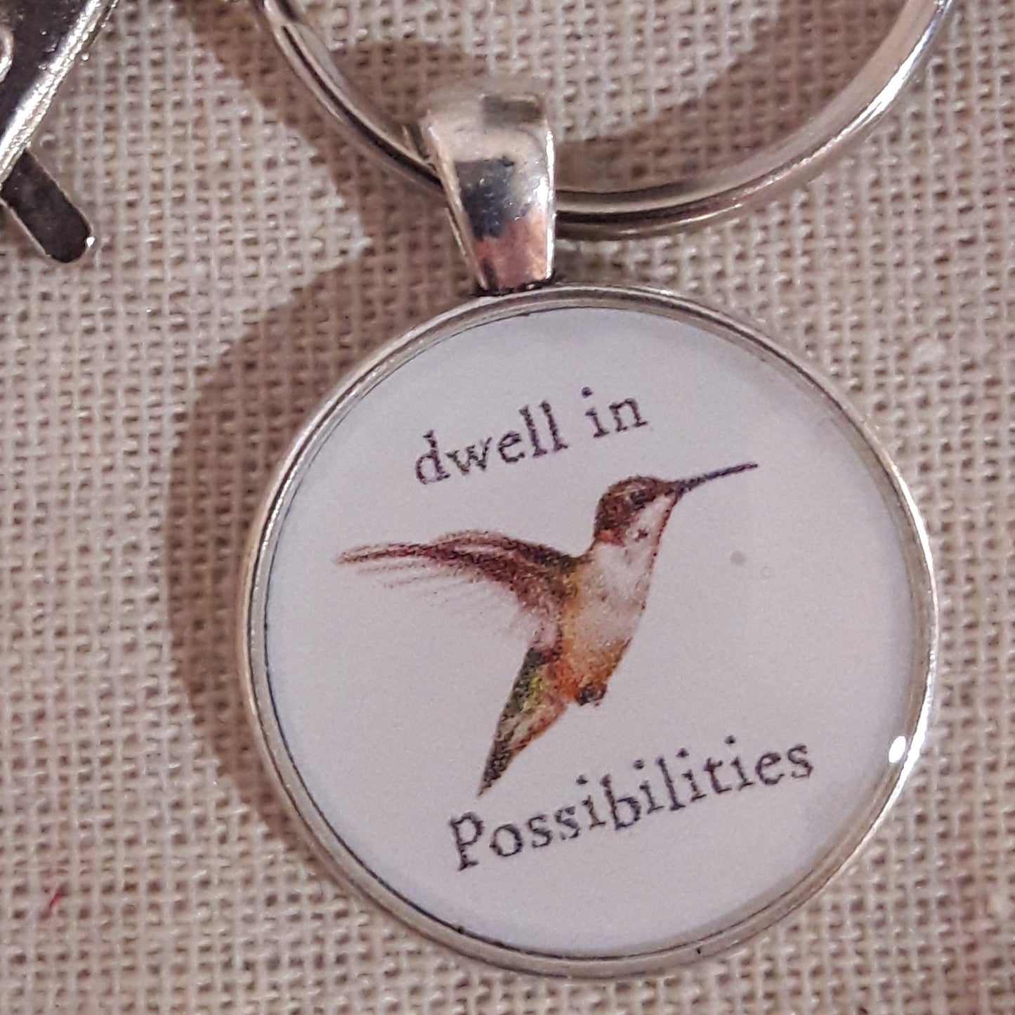 Hummingbird "dwell in possibilities" Keychain