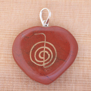 Reiki Heart Pendant - Choku Rei - Red Jasper