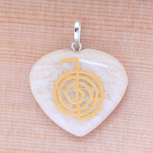 Reiki Heart Pendant - Choku Rei - Moonstone