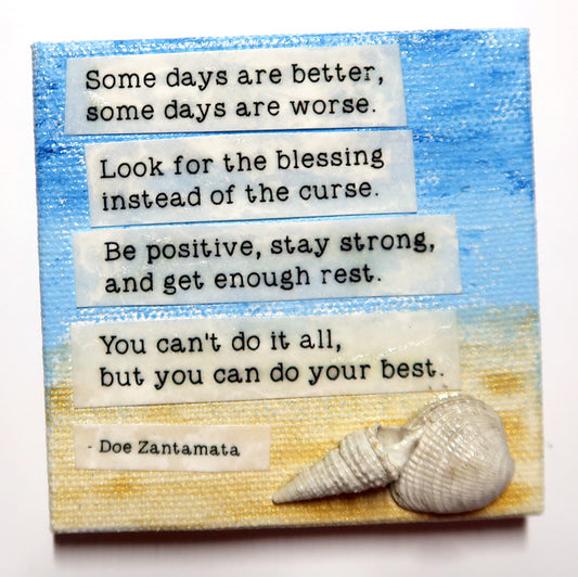 Do your best - Original Mixed Media mini canvas Painting by Doe Zantamata