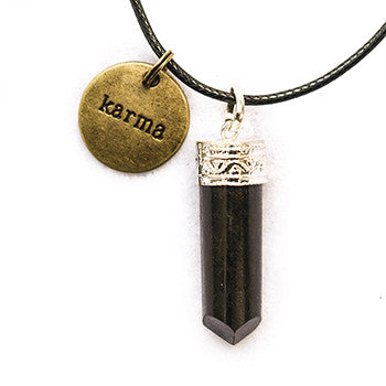 Karma and Black Tourmaline Point Pendant