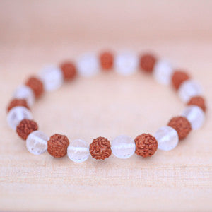 Natural Quartz Crystal and Rudraksha Bracelets