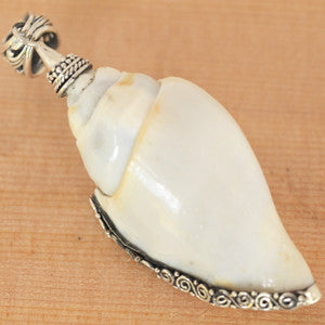 Pitcher Conch and Sterling Silver Pendant