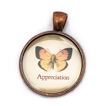 Appreciation Pendant and Necklace - Copper Tone - Happiness in Your Life
