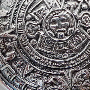Sterling Silver Aztec Mayan Calendar One sided