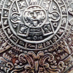 Sterling Silver Aztec Mayan Calendar Two sided