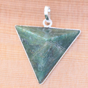 Dark Green Jade Pyramid Pendant