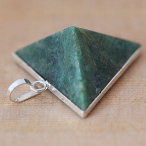 Dark Green Jade Pyramid Pendant