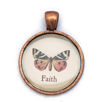 Faith Pendant and Necklace - Copper Tone - Happiness in Your Life