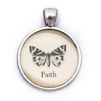 Faith Pendant and Necklace - Silver Tone - Happiness in Your Life