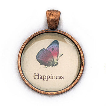 Happiness Pendant and Necklace - Copper Tone - Happiness in Your Life
