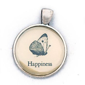 Happiness Pendant and Necklace - Silver Tone - Happiness in Your Life