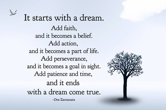 It Starts with a Dream - Postcard Art Print 4"x6"