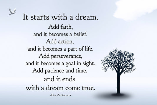 It Starts with a Dream - Signed Inspirational Metallic Photo Print 8x10