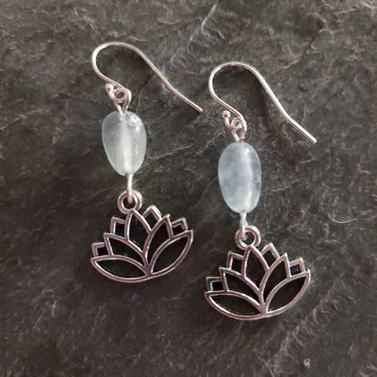 Lotus Aquamarine Earrings