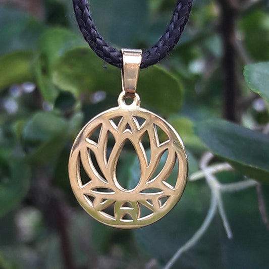Lotus Pendant - Stainless Steel Gold Toned