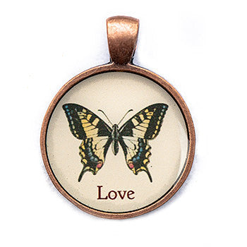 Love Pendant and Necklace - Copper Tone - Happiness in Your Life