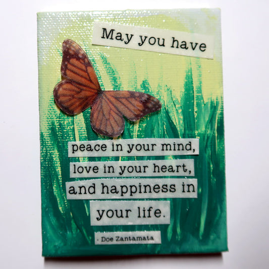 May you have... - Original Mixed Media mini canvas Painting by Doe Zantamata