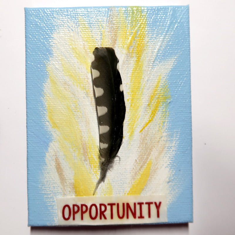 Opportunity - Original Mixed Media mini canvas Painting by Doe Zantamata