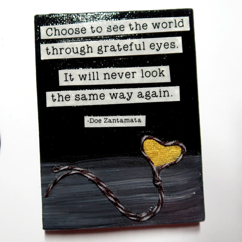 Choose to see... - Original Mixed Media mini canvas Painting by Doe Zantamata