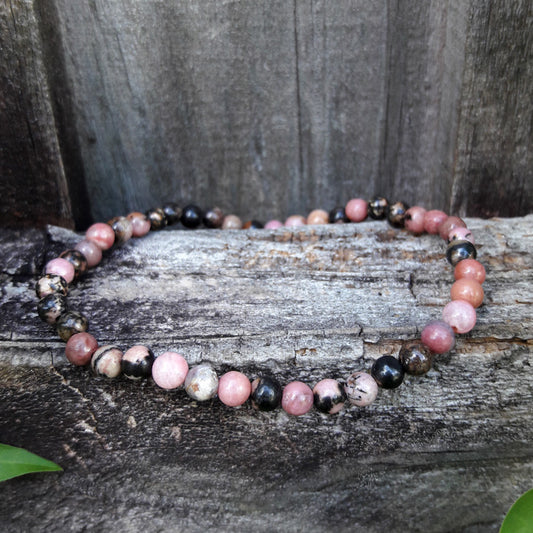 Rhodonite Natural Mini Stones  Forgiveness Bracelet