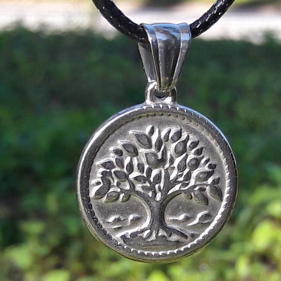 Tree of Life Coin Pendant - Stainless Steel