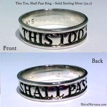 Solid Sterling Silver  This Too Shall Pass Ring