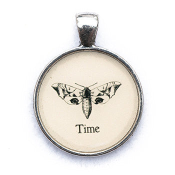 Time Pendant and Necklace - Silver Tone - Happiness in Your Life
