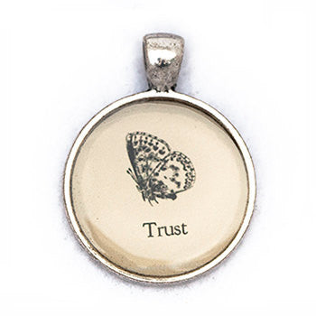 Trust Pendant and Necklace - Silver Tone - Happiness in Your Life